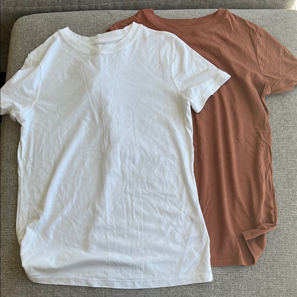 White and Brown T-Shirt Set